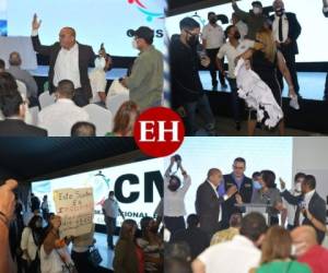 Con gritos, empujones e insultos, miembros de los partidos minoritarios interrumpieron el sorteo de la ubicación en las papeletas electorales para las elecciones generales de noviembre, desatando un zafarrancho que obligó una nueva cancelación del evento que tuvo que haberse celebrado hace varias semanas atrás. El lente de EL HERALDO captó como se vivió la tensa jornada en las oficinas del CNE ubicadas en el Infop. Fotos: Marvin Salgado | EL HERALDO