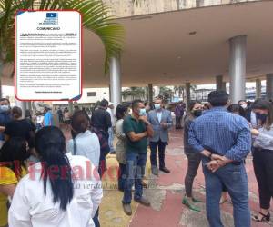 La mañana de este lunes empleados del Congreso Nacional todavía no podían entrar a sus oficinas.