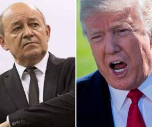 Jean-Yves Le Drian es el ministro de Relaciones Exteriores de Francia. Donald Trump es el presidente de Estados Unidos.