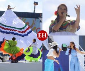 Una vez más, Angie Flores, exalumna de La Academia, deslumbró en la tarima del Estadio Nacional por la celebración de los 200 años de Independencia de Honduras. Fotos: Johny Magallanes| Karol Pavón| cortesía