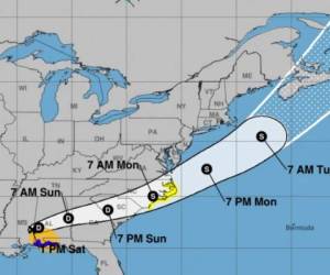 Esta es la ruta que seguirá la tormenta tropical Claudette. Foto: NOAA.