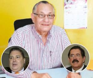 José León Aguilar, quien ha ocupado varias posiciones en el Pinu y ahora es el nuevo presidente, criticó la alianza que tuvo su partido con Libertad y Refundación (Libre). En la foto, Guillermo Valle, expresidente del Ponu, y Manuel Zelaya, líder de Libre.
