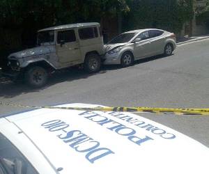 Luego de ser tiroteado, el hombre impactó contra otro vehículo. (Fotos: Estalin Irías/Wilfredo Alvarado)