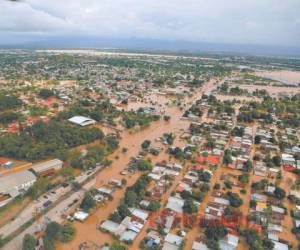 Los fenómenos tropicales Eta y Iota este año hicieron ver nuevamente la necesidad de construir las represas para proteger el valle de Sula. Foto: EL HERALDO.