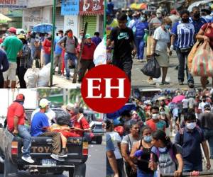 Una avalancha de personas salió este viernes a la calles de la capital de Honduras, sin tomar las medidas de prevención para evitar el contagio del coronavirus que ya deja 15 fallecidos y 222 casos en el país. Fotos: Marvin Salgado/EL HERALDO.
