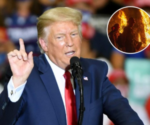 Para el mandatario republicano los fuegos se deben a la mala gestión de los bosques de esos estados del oeste, todos controlados por sus rivales demócratas. Foto: AFP.