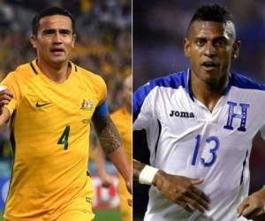 Tim Cahill y Carlo Costly se verán las caras este viernes en el duelo de repechaje Honduras vs Australia. (AFP / EL HERALDO Honduras)