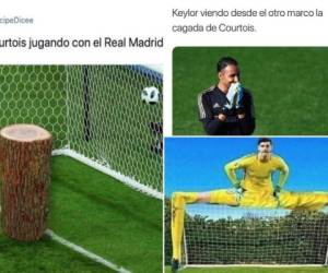 El portero titular del Real Madrid recibió dos goles en el primer tiempo, pero no pudo continuar en el segundo por supuestos problemas estomacales, por lo que, los usuarios lo hicieron trizas con estos crueles memes.