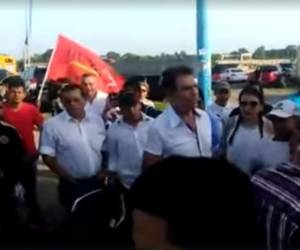 Salvador Nasralla a su llegada a Choluteca.