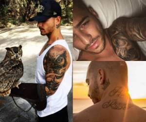 Desde muy joven comenzó a adornar su piel. Sus fanáticos adoran sus tatauajes. Fotos Instagram