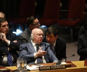 Vassily Nebenzia, embajador ruso ante las Naciones Unidas. (AFP)