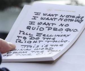 En la frase que repitió Trump menciona a Zelensky, el presidente ucraniano al que habría pedido que investigar a Joe Biden y su hijo. Foto: AP.