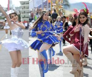 Varias bastoneras se han posicionado esta noche como una de las palillonas favoritas de los desfiles patrios del 2019. Foto: Marvin Slagado / EL HERALDO.