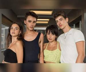 Martina Cariddi, Pol Granch, Carla Díaz y Manu Ríos, los nuevos actores de la serie. Foto: @Netflix España