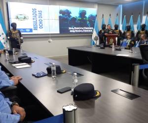 Los resultados fueron presentados por la cúpula de la Policía Nacional encabezada por el subdirector de la institución, Juan Aguilar.