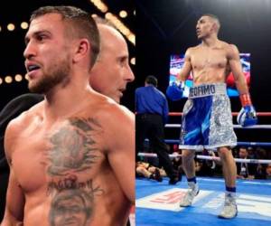 Al pugilista ucraniano no le han gustado para nada las últimas declaraciones de Teófimo López , quien de manera provocativa lo está retando previo al combate del sábado. Fotos: AFP y AP