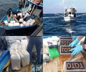 Un fuerte cargamento de droga fue incautado la mañana de este jueves, a bordo de una embarcación en el caribe hondureño . Estas son las imágenes que dejó el acontecimiento.