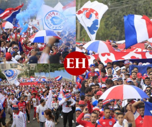 Los aficionados del Olimpia llegaron al coloso capitalino para apoyar a su equipo este domingo en la última fecha de la pentagonal. Fotos Ronal Aceituno| EL HERALDO