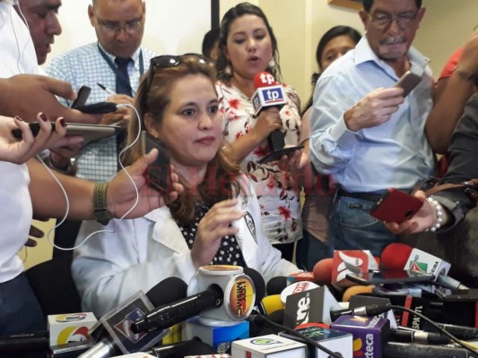 La directora de Medicina Forense, Julissa Villanueva, compareció este lunes en conferencia de prensa. Foto: Estalin Irías/EL HERALDO.