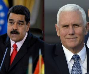 Nicolás Maduro, presidente de Venezuela, y Mike Pence, vicepresidente de los Estados Unidos. (AFP)
