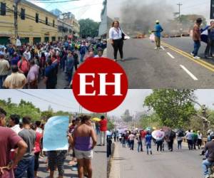 Este lunes 29 de abril se desarrollaron protestas a nivel nacional para manifestarse en contra de la aprobación de decretos sobre Salud y Educación. En la imagen se observa el ambiente en el centro de la capital, en Choluteca y otros sectores del país. Fotos Alejandro Amador, Gissela Rodríguez y Juan César Díaz| EL HERALDO