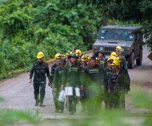 Cuatro niños del grupo de 13 atrapados en una cueva tailandesa inundada durante más de quince días fueron rescatados el 8 de julio. Foto AFP