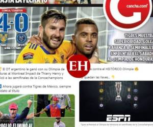 Luego del histórico pase a semifinales de la Liga de Campeones de la Concacaf por parte del Olimpia y que horas más tarde se confirmara que los Tigres de México serían sus rivales, la prensa internacional ya palpita el emocionante encuentro del sábado. Algunos periodistas dan al equipo del 'Tuca' Ferreti como amplio favorito.