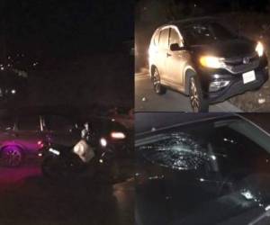 La noche del domingo, el futbolista hondureño Henry Figueroa fue víctima de un ataque armado a manos de sicarios, quienes dispararon en dirección al vehículo en el que se conducía, pero, afortunadamente, tenía vidrios blindados. Estas son algunas de las imágenes de la escena y de cómo quedó el vehículo. (Fotos: Cortesía Redes sociales)