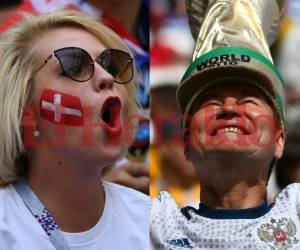Los aficionados aplauden a la multitud durante el partido de fútbol del Grupo C de la Copa Mundial Rusia 2018. Foto: Agencia AFP