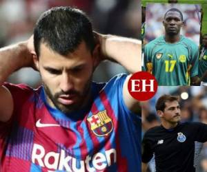 Sergio 'Kun' Agüero anunció ayer que se ha visto obligado a retirarse del fútbol a los 33 años de edad debido al problema de corazón que se manifestó justo cuando empezó a tener minutos con el Barcelona.Asimismo, no ha sido el unico jugador que sufre estas causas. En esta galería te mostraremos que otros futbolistas también fueron víctimas de problemas al corazón. Fotos: AFP