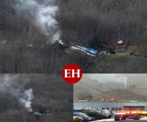 El legendario jugador Kobe Bryant murió con una de sus hijas en un accidente de helicóptero. Los bomberos llegaron hasta Calabasas, California, para apagar las llamas. Fotos AFP