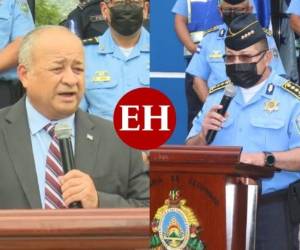 Julián Pacheco Tinoco, ministro de Seguridad y Orbin Alexis Galo Maldonado director de la Policía Nacional. Foto: Alex Pérez/ EL HERALDO