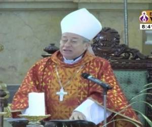 El cardenal Óscar Andrés Rodríguez celebró la misa de Domingo de Ramos que da inicio a la Semana Santa.
