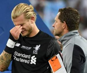 Karius sufrió una conmoción cerebral durante la final. Foto AFP
