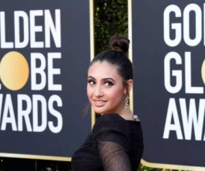 La famosa de origen hondureño deslumbró con este atuendo en los Golden Globes 2019. Foto AFP