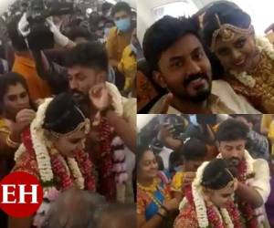 La dirección general de la aviación civil pidió a Spicejet que adopte medidas contra la pareja recién casada y contra sus invitados, que podrían ser condenados a no viajar en avión. FOTO CORTESÍA: Twitter