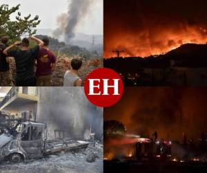 En plena ola de calor, los bomberos griegos continuaban este jueves su lucha contra dos preocupantes incendios en el este y en el oeste del país, y también a las puertas de Atenas, donde el fuego ganó intensidad al caer la tarde. La situación es caótica y los habitantes han comenzado a ver desde las montañas cómo arden sus poblados. Fotos: AFP