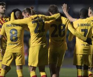 Con goles del francés Ousmane Dembelé (63) y del joven Ferran Jutglà (69), el Barça remontó el tanto inicial de Hugo Díaz (19).