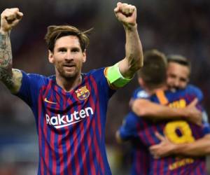 Messi anotó el tercer gol de los azulgranas a los 56 minutos. Foto AFP