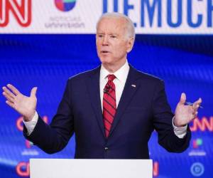 El exvicepresidente Joe Biden durante un debate para la primaria presidencial demócrata en CNN Studios en Washington. Foto: AP.