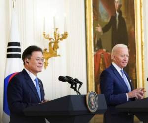El anuncio fue hecho por el presidente de Corea del Sur, Moon Jae-in, en su visita a Washington, donde se reunió con el presidente Biden. Foto. Twitter TheBlueHouseENG