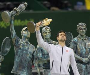 Novak Djokovic ganó en Doha su primer título del año, el 67º de su carrera. Foto AFP.