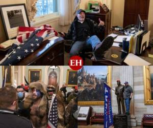 En el gran edificio abovedado del Capitolio de Estados Unidos, inicialmente fuera de la vista de las cámaras, ocurrieron escenas que parecían bastante similares a un golpe de estado. Estas son las imágenes. Fotos AFP