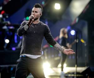 Adam Levine durante el show en la Quinta Vergara. Foto: AFP