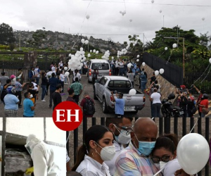 A pocas horas de haber fallecido, el abogado Pablo Gerardo Matamoros fue trasladado hasta su última morada en Jardines de Paz Suyapa en medio de muestras de pesar de sus familiares, amigos y colegas. Fotos: AFP.