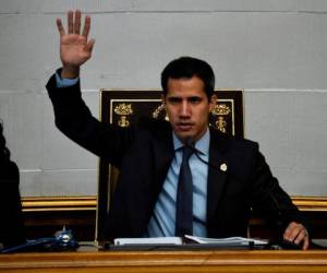 Juan Guaidó durante una intervención en la Asamblea Nacional de Venezuela. Foto: AFP.