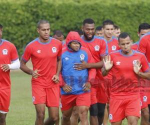 Los jugadores merengues durante el entrenamiento de Olimpia este miércoles. (Foto: Ronal Aceituno / EL HERALDO)