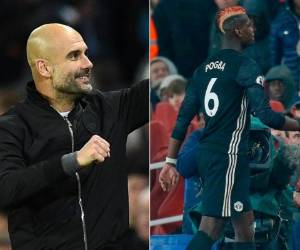 Pep Guardiola habló de la expulsión de Paul Pogba. (AFP)
