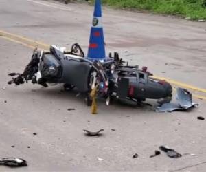 La motocicleta del ciudadano de origen guatemalteco sufrió severos daños tras el mortal choque en Copán.