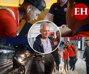 Reinaldo Rueda, entrenador de Chile y quien dirigió a Honduras en la histórica clasificación para Sudáfrica 2010, se mostró contento de volver al país. La Roja arribó la noche de este viernes al aeropuerto Villeda Morales de La Lima para trasladarse a San Pedro Sula. Fotos: Nelson Díaz / EL HERALDO.